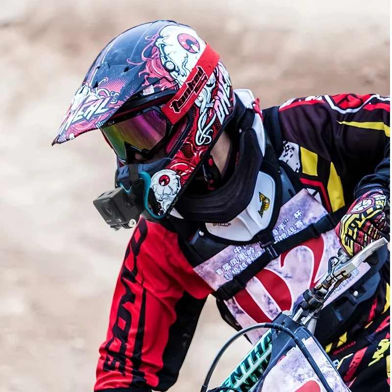 Soporte de correa para casco para Gopro Hero 12 11 10 9 8 7 6 5 4 3 accesorios de soporte para cámara deportiva de acción Yi para motocicleta