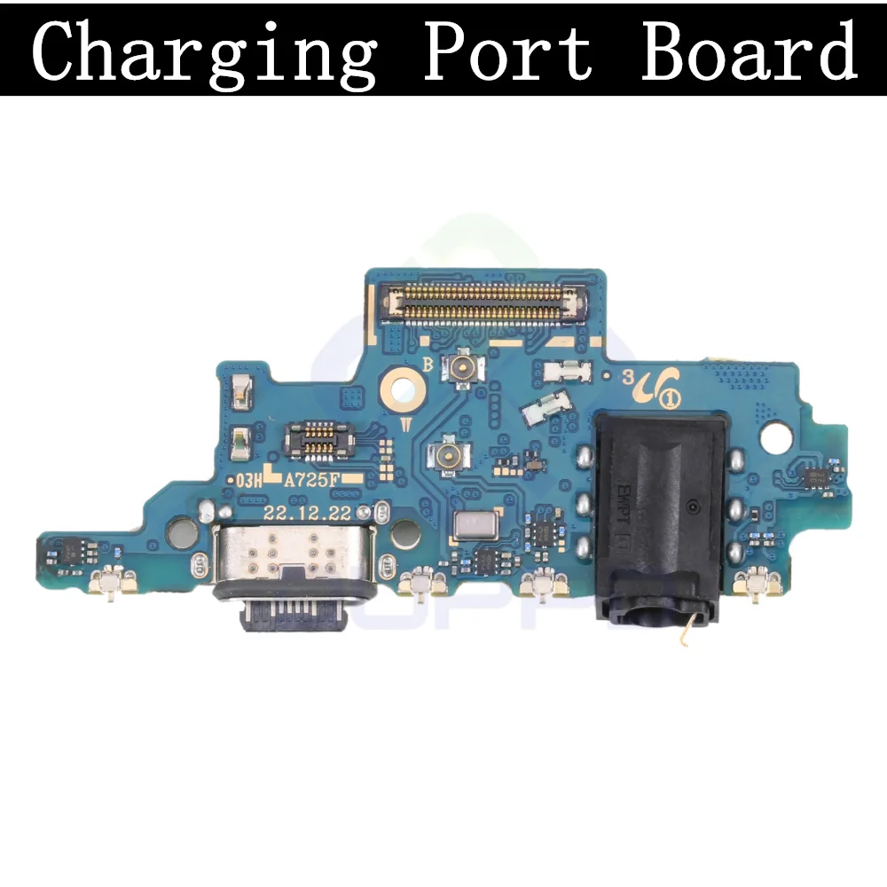 Top Ear Loud Speaker SIM Card Charging Port Board For Samsung A72 A725F Fingerprint Sensor Signal Off On Motherboard Flex Cable