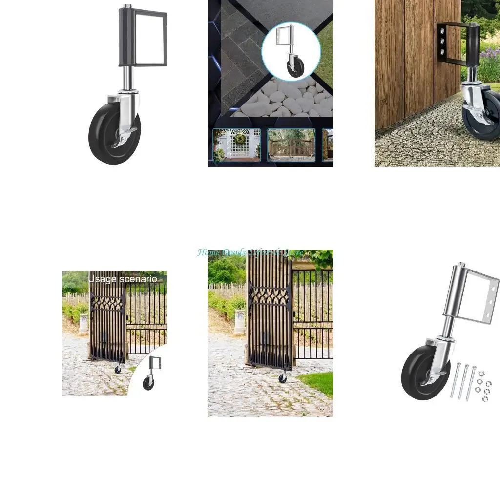 E74E Spring Loaded Rubber Gate Casters for Wood and Metal Gate Daily Casual Use