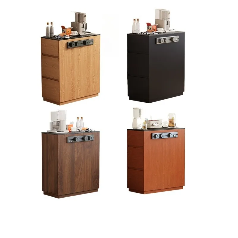 

Island cabinet individually movable rock slab countertop