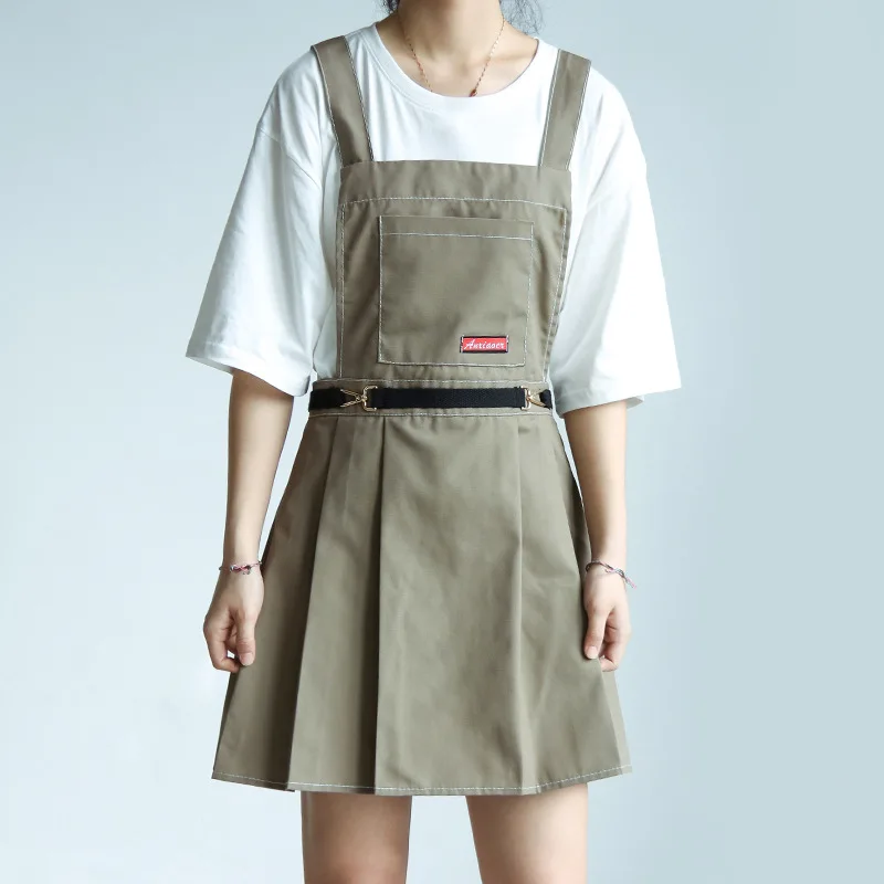 Pleated Skirt Apron Female Kitchen Apron Hairdresser Milk Tea Shop Work Clothes Restaurant Waiter Apron