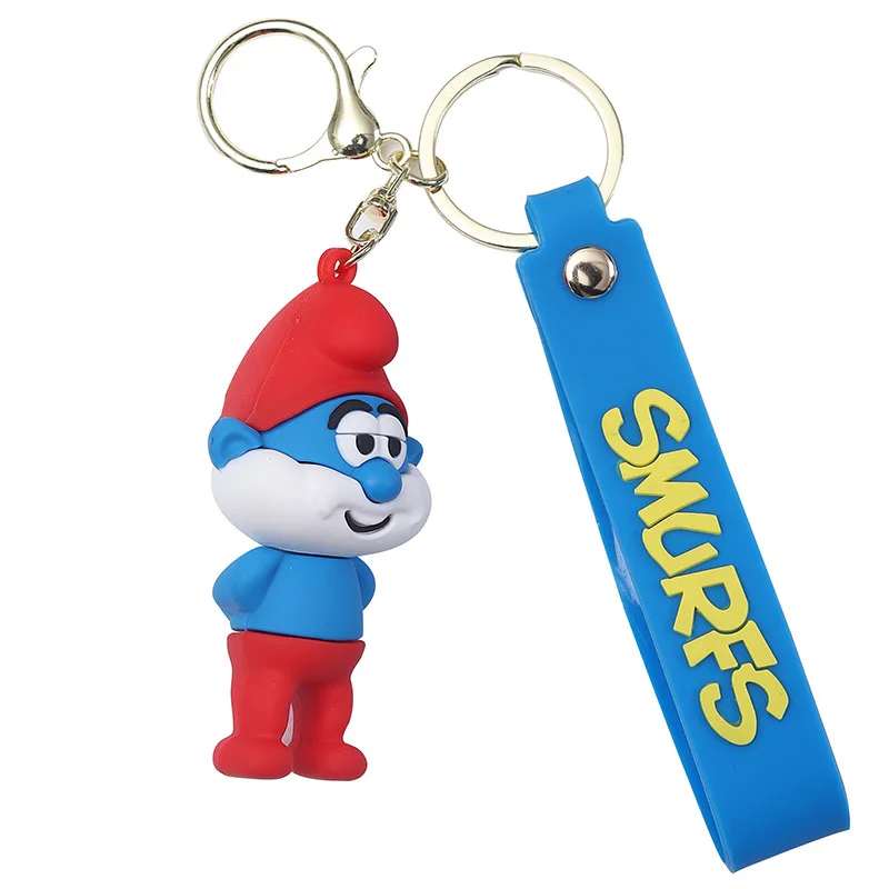 2025 Minso Creative Smurf keychain pendants, car keychain pendants, exquisite schoolbag decorations, small gifts