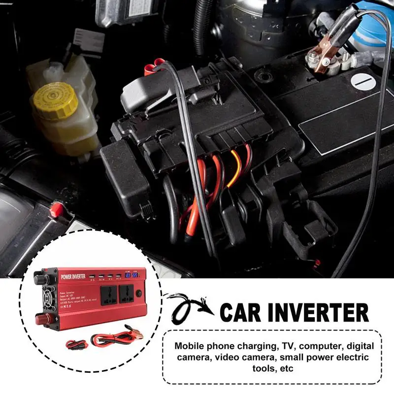 Modified Sine Wave Power Inverter 1200W Power Inverters For Car Car Inverter With USB Car Adapter And Dual LCD Digital Display