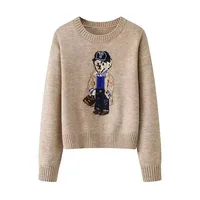 Crochet Bear Knit Sweater Pullover Women Jacquard Knitwear 2026 Autumn Winter Tops Coat Luxury Designer Brand Women Clothin - Image 3
