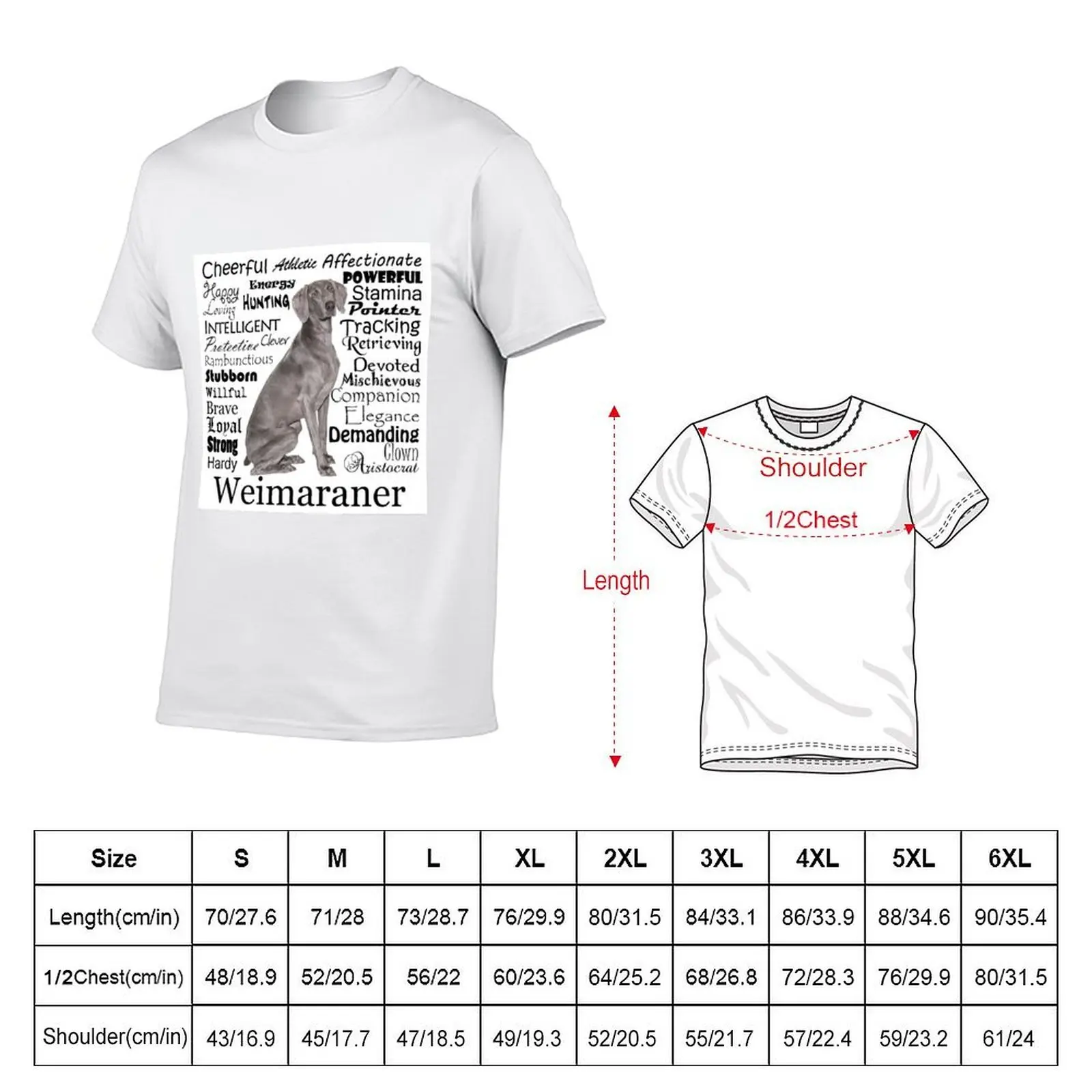 Weimaraner Traits T-Shirt t shirts for man pack cotton men t shirt cotton 100% anime t shirts oversize T-shirt