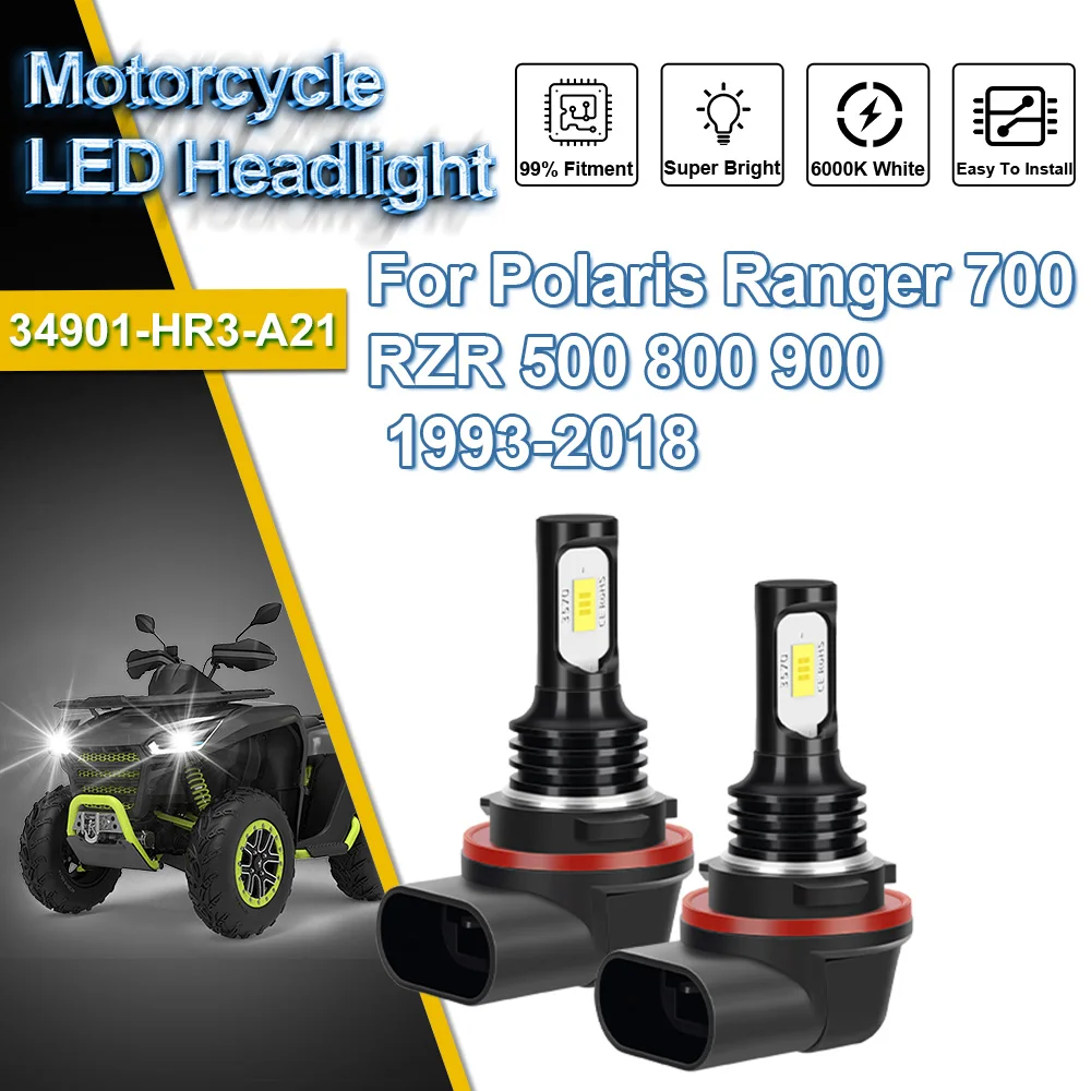 

For Polaris Ranger 700 RZR 500 800 900 1993-2018 34901-HR3-A21 Motorcycle Additional Headlight Bulb Auxiliary Lamp Left Or Right