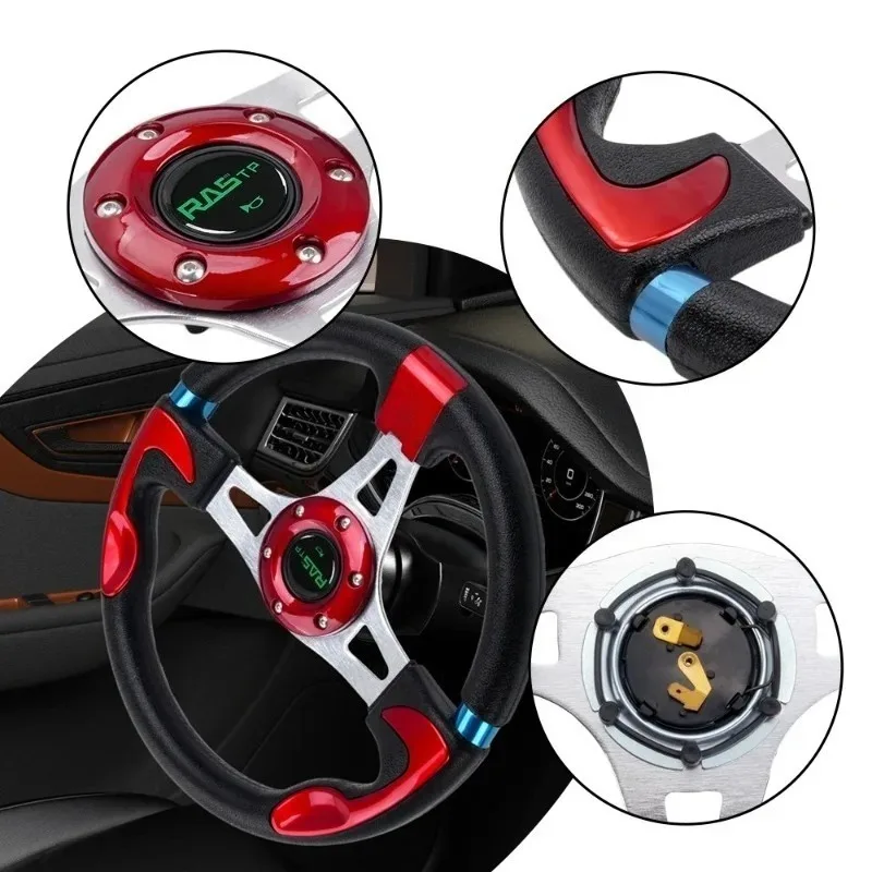 

Высококачественный полиуретановый материал, руль 320 мм, универсальный гоночный руль, установка, аксессуары для модификации автомобиля