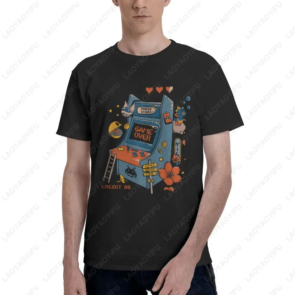 Men Shirt Arcade Adventure Crew Neck Graphic T Shirts Oversized Tops Cotton Clothing Summer Sleeve Tees Gift Idea T-Shirt Tees
