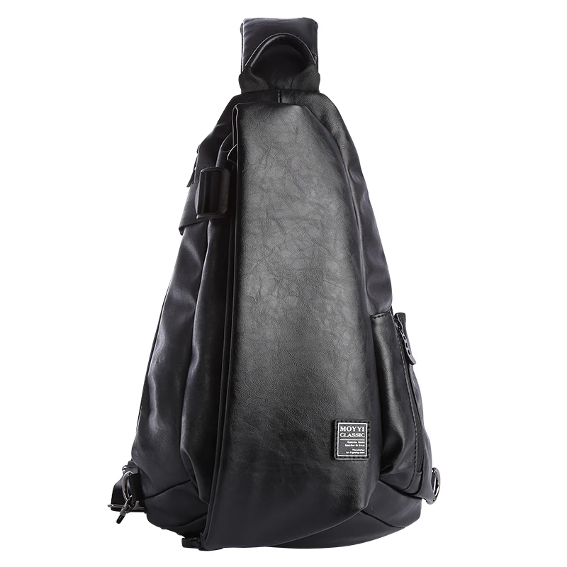 Bolsa tiracolo de couro PU masculina, impermeável, bolso múltiplo, bolsa de ombro e peito, unissex, mochila esportiva casual, ao ar livre, masculina