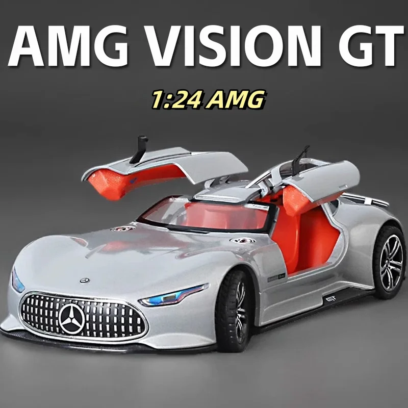 

1:24 Mercedes-Benz AMG concept car GT diecast alloy simulation sports car model, boys collection toys, gifts for children.