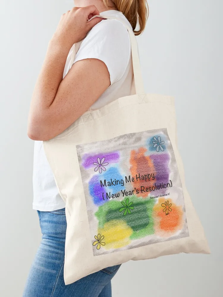 Making Me Happy Tote Bag supermarket folding bag canvas bags great bag tote woman Canvas Tote