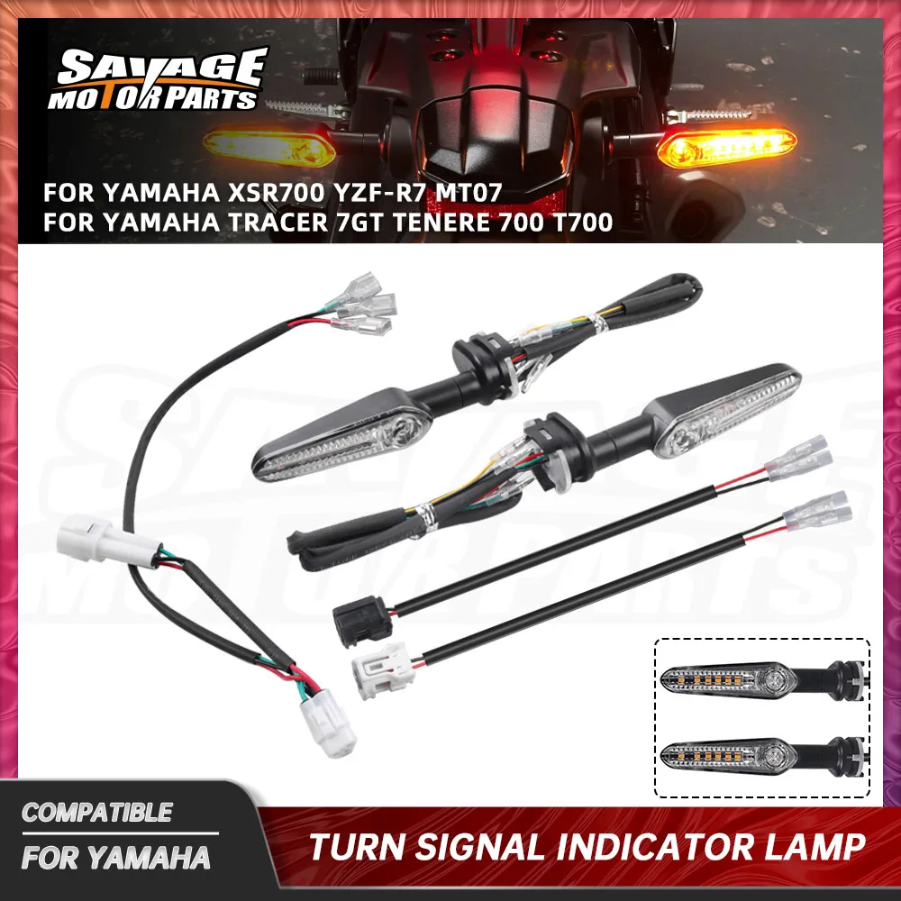 

For Yamaha MT07 YZF-R7 2025 Motorcycle Clear LED Turn Signal Indicator Light Tenere 700 T700 XTZ 700 07 XSR700 Flashing Running