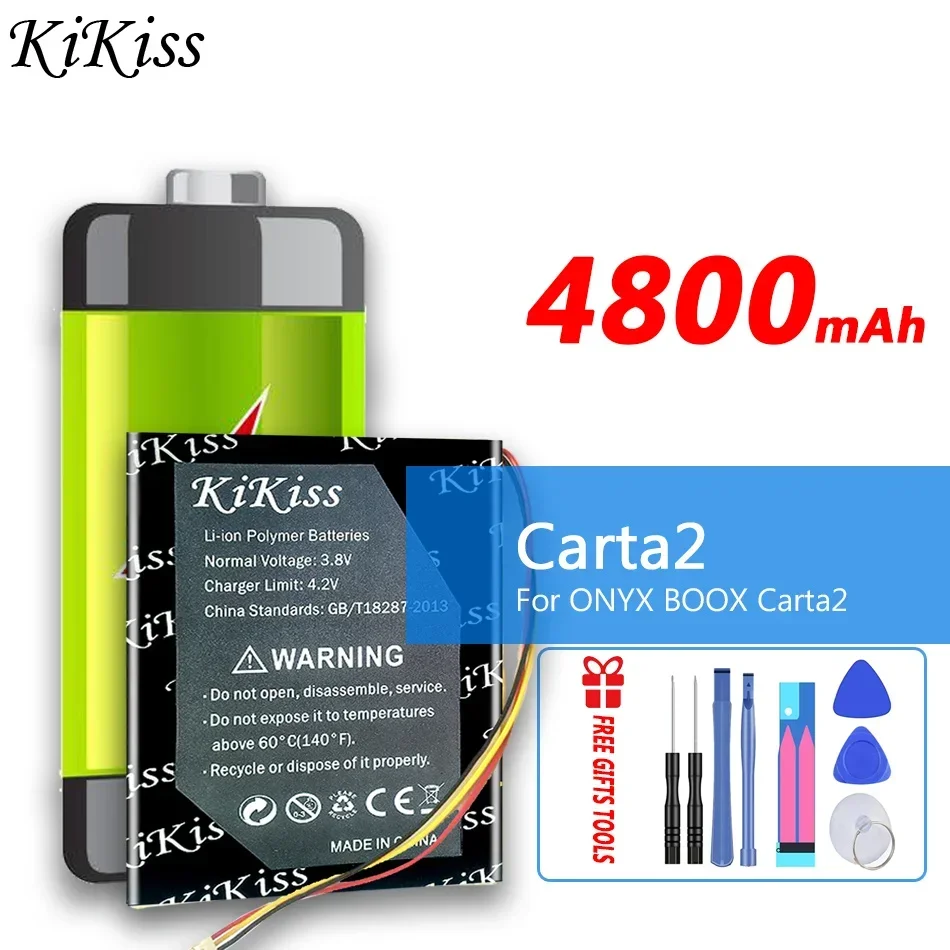 4800mAh  KiKiss  Battery Carta2 For ONYX BOOX Carta 2/Caesar II C67ML E-Book Accumulator 3-wire Digital Batteries