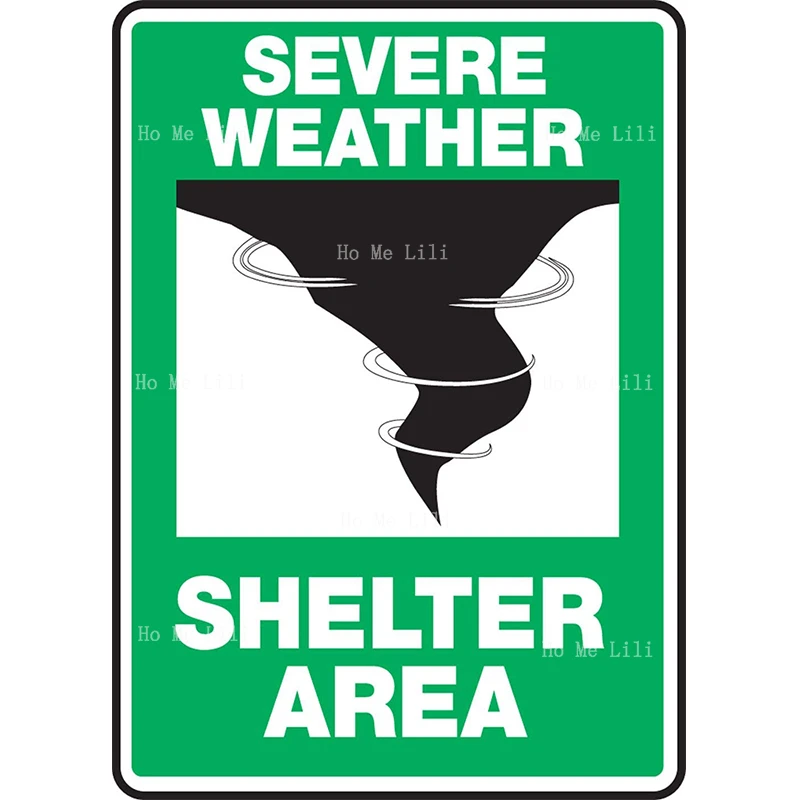 Severe Weather Shelter Area Metal Sign