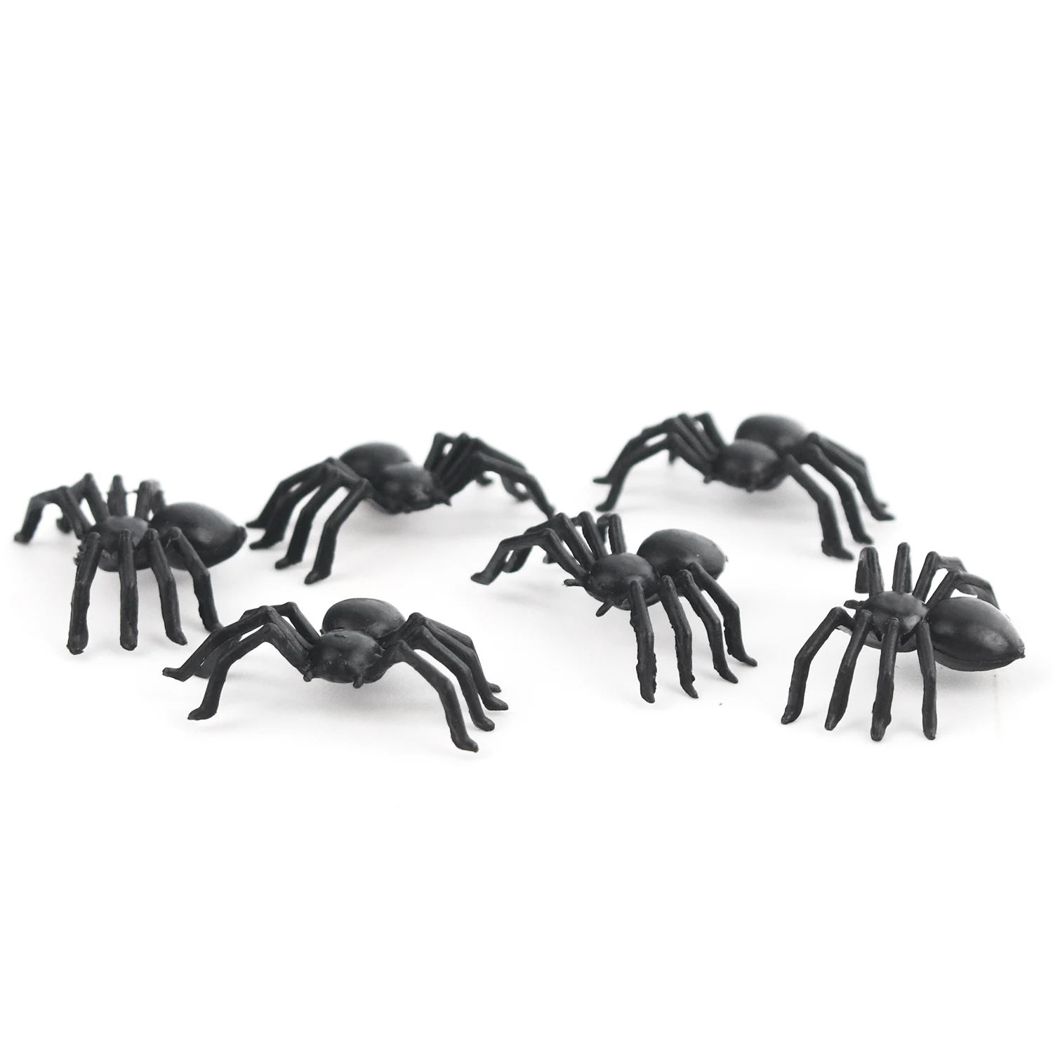 Mini black spider pranks scary plastic toys parody fake insect models