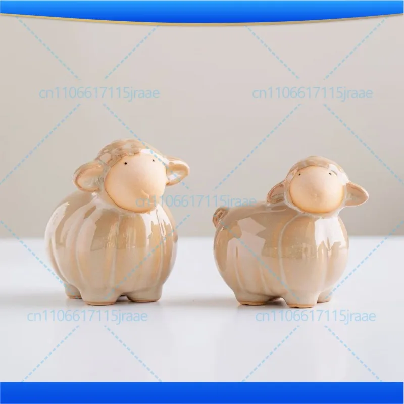 For Jingdezhen Handmade Ceramic Lamb Ornament Cute Creative Office Study Home Decoration