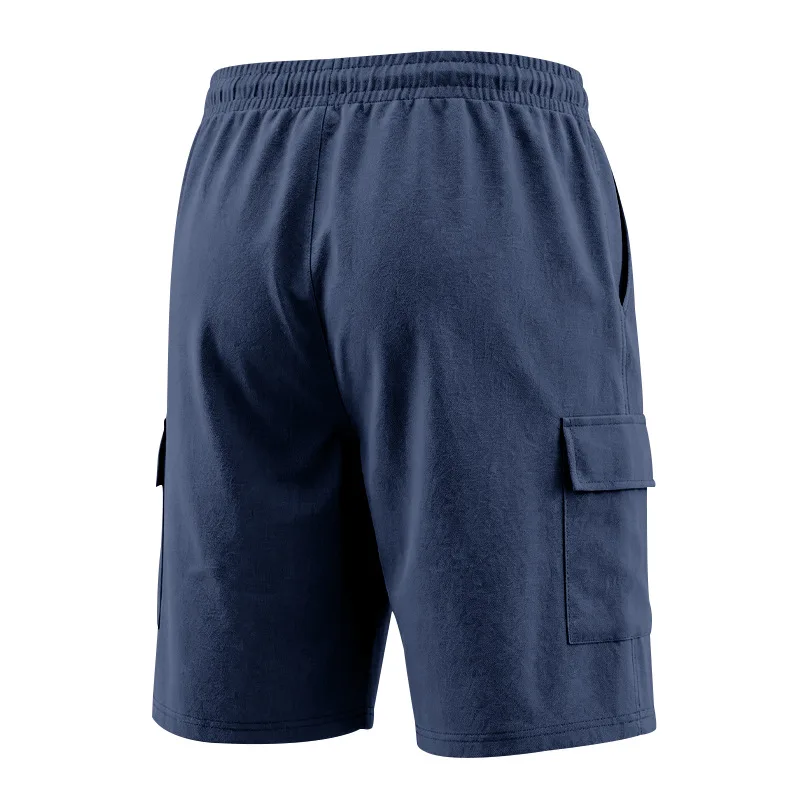 Amerikanische Multi-Pocket-Overalls für Herren, Outdoor-Sport und Freizeit, lockere, einfarbige Leinen-Overalls, Fünf-Punkt-Shorts – Detail 10