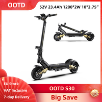 OOTD S30 Electric Scooter Foldable 1200W * 2 52V 23.4Ah 10*2.75 Inch Tires Folding E-scooter 65 km/h APP Support Hydraulic Brakes