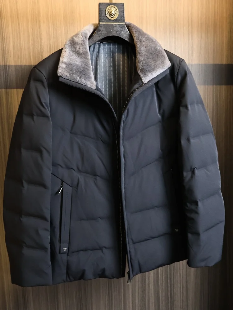 

High-End 90 down Feather Warmth Men's Winter Puffer Jaet Sl Heat Pred Du down Stand Collar Sli Urban Faion