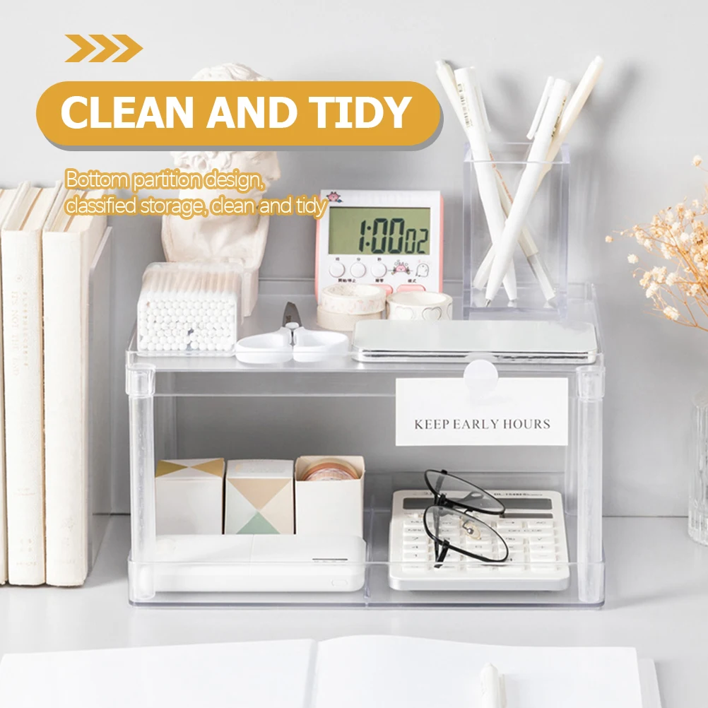 

Double Layer Storage Rack Makeup ganizer St Desktop Cosmetics Shelf Multipurpose Sundries Holder PP Material Great Texture