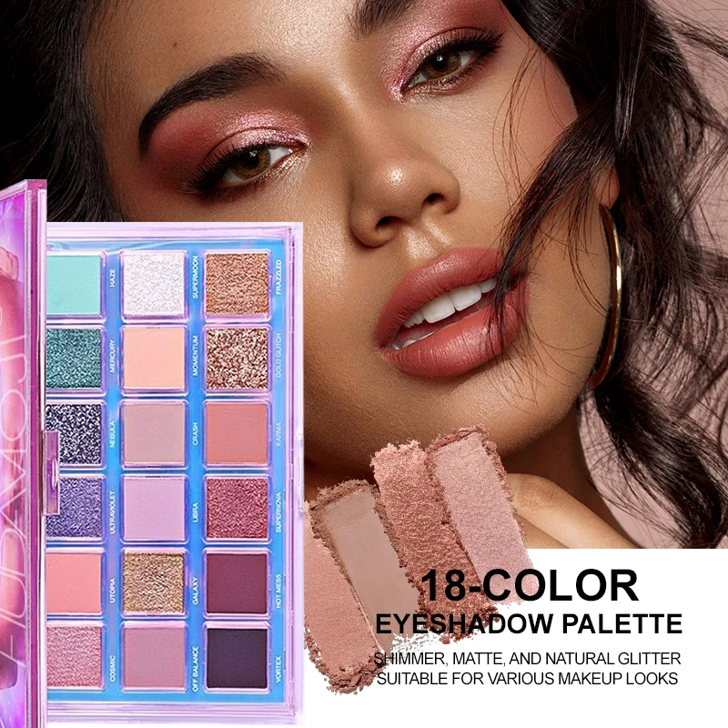 18 色アイシャドウパレットアイメイクパレットマットチャーミングシマーメイクグリッタースモーキーアイシャドウパウダー化粧品