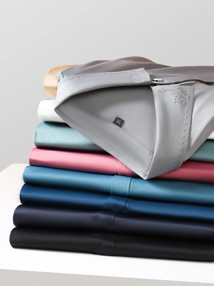 

Новый летний мужской клей из ледяного шелка Cool Sl Glue ort Sve irt Busin Gentleman Pure Color Elastic против морщин