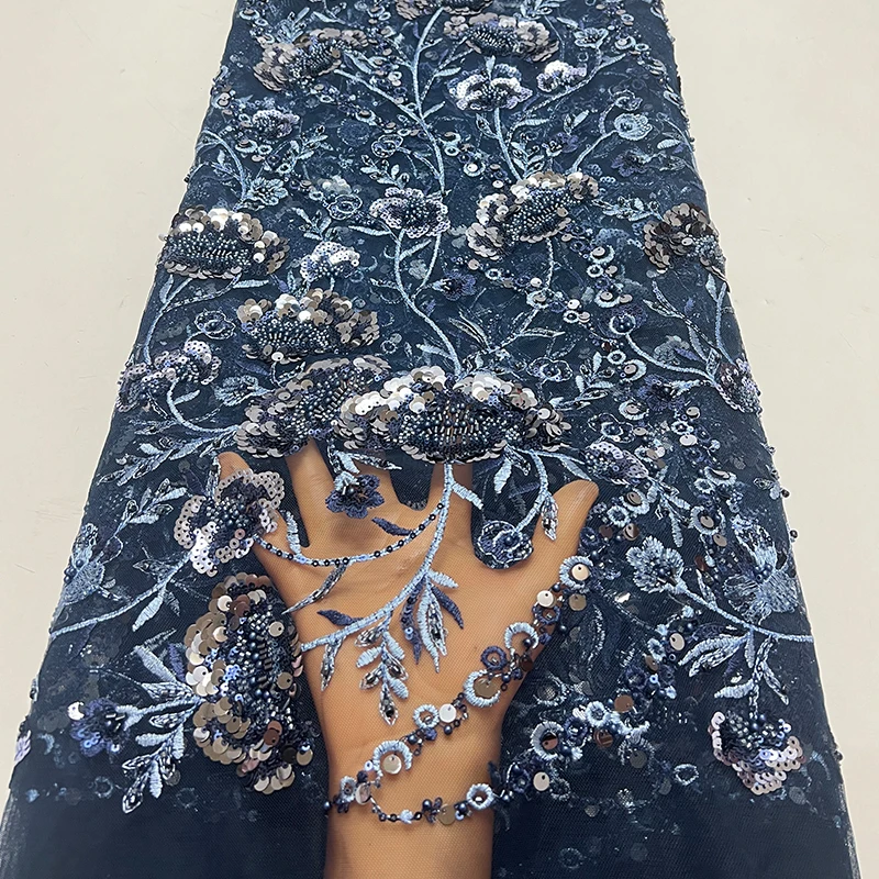 قماش شبكي فرنسي فاخر، أنماط مطرزة كبيرة وصغيرة عالية الجودة، فستان قماش دانتيل مطرز بالترتر الأفريقي