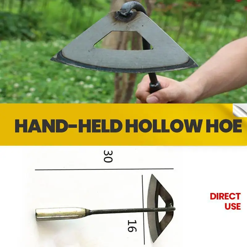 1pc All-steel Hardened Hollow Hoe Handheld Weeding Rake Planting Vegetable Farm Garden Agriculture Tool Weeding Accessories