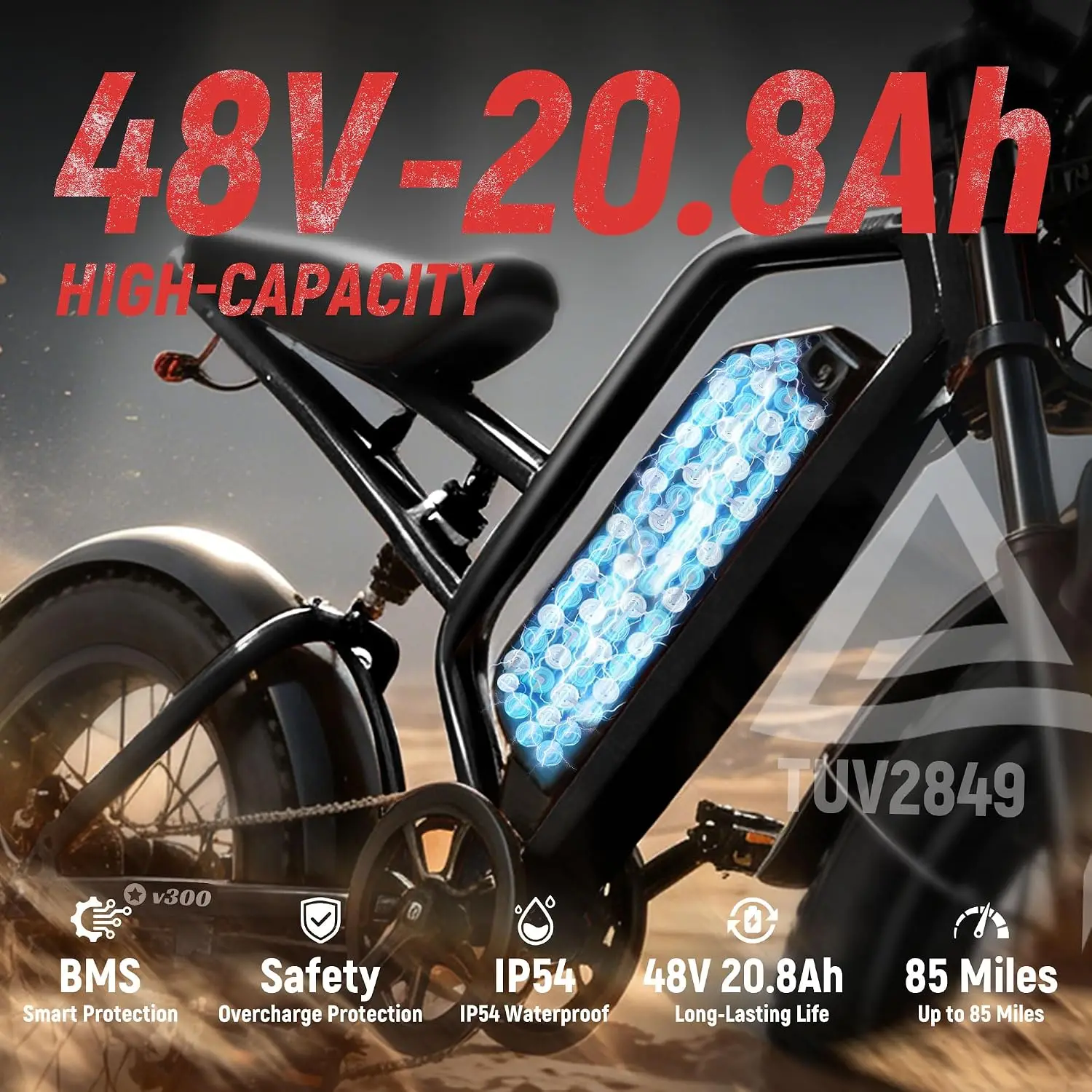 48V 20.8/41.6Ah Electric Bike, 20