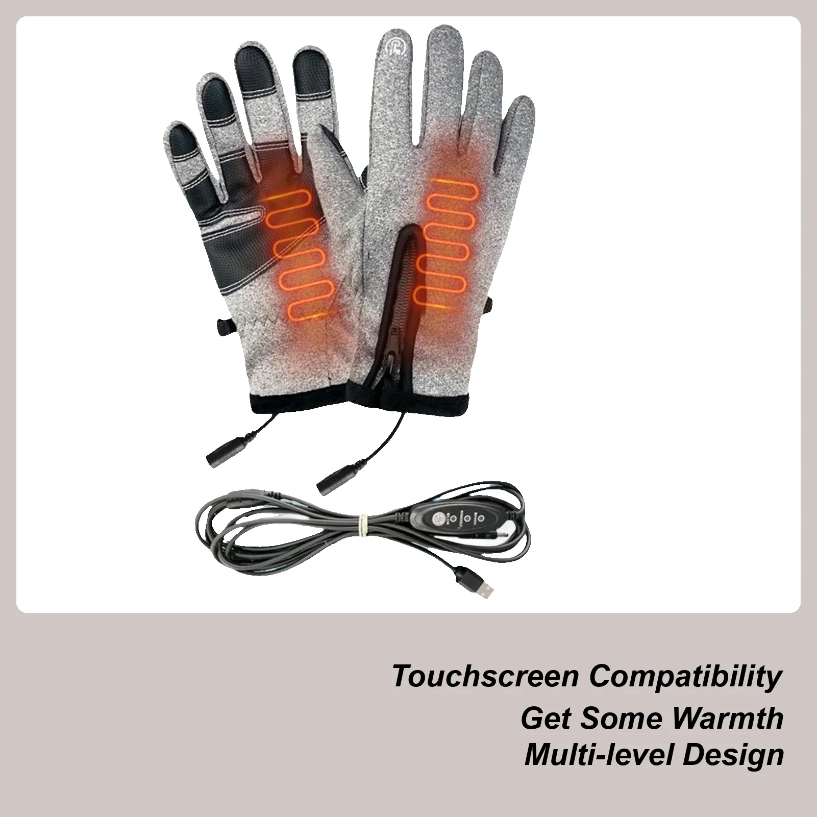 

USB Electric Heated Gloves With 3 Settings Winter Touchscreen Mittens Heater For Women Men Commuting hikking motorcycle