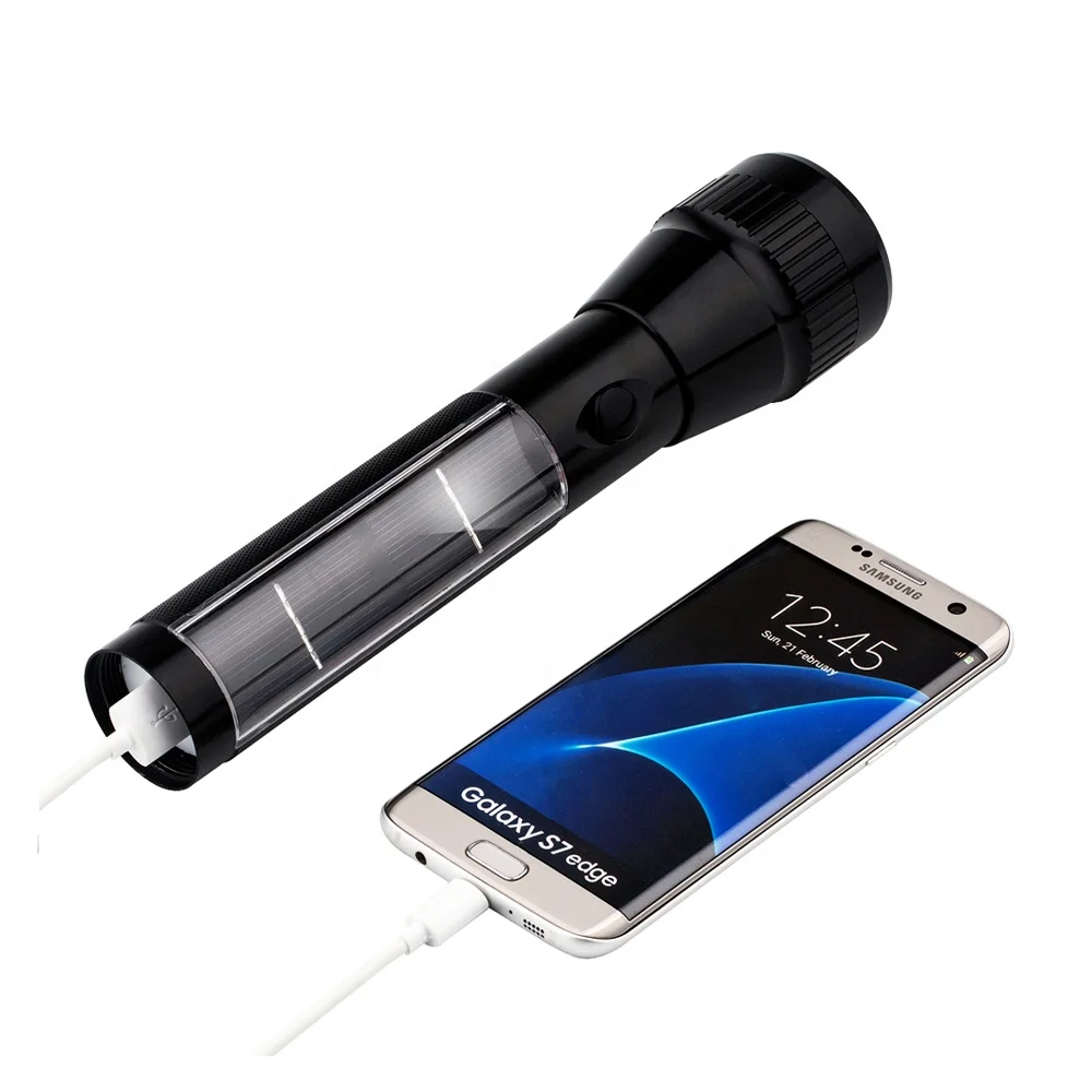 

High quality 2000mah rechargeable waterproof solar flashlight