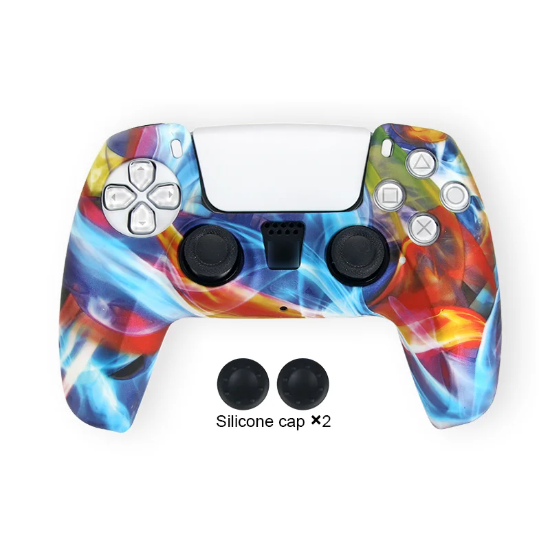 ฝาครอบป้องกันซิลิโคนข้อมูลกบสำหรับการป้องกันผิวหนังของ Playstation 5ฝาครอบนิ้วโป้งสำหรับจอยควบคุมเกม PS5