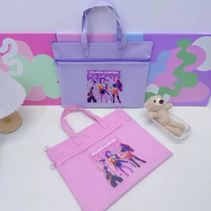 حقيبة حمل KPop Demon Hunters Cartoon Cute Rumi Mira Zoey للفتيات، حقيبة مستندات محمولة عصرية ومتعددة الاستخدامات وحلوة #4