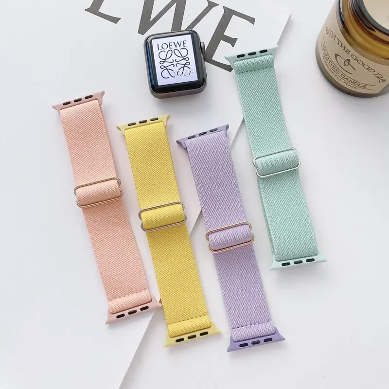 Elastic Watch Band for Apple Watch Strap 44mm 45mm 40mm/41mm  Ultra 2 49mm Series 9 8 7 Nylon Bohemian Bracelet iWatch 6 5 4 Se