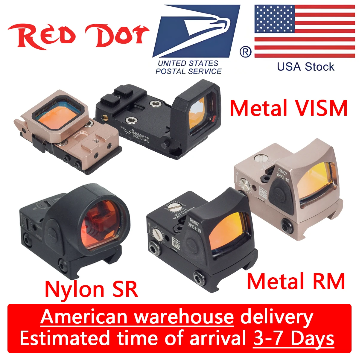 

Airsoft RM Red Dot Sight Scope Reflex GLOCK 17 Collimator Tactical SR M1 Optics Holographic VISM Sights Riflescope Fit 20mm Rail