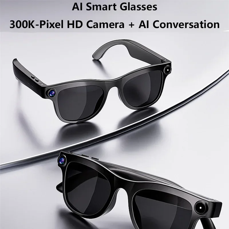 Lenovo New Smart Bluetooth Camera Glasses AI Translation Wireless Communication Outdoor Cycling UV Resistant Sunglasses