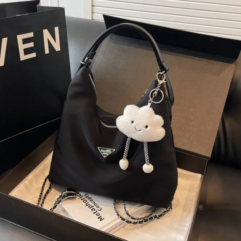 

Винтажная французская сумка подмышки в рубчик с заклепками, мини-женская сумка в стиле Y2K, повседневная привлекательная модная сумка для поездок на работу