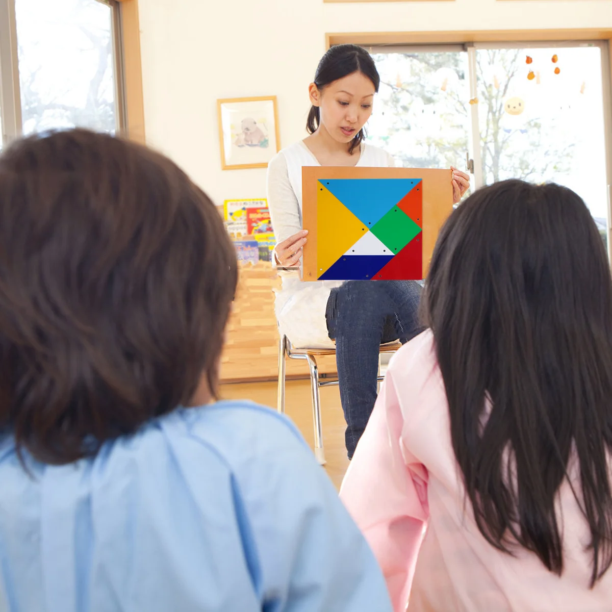 

1Set Magnetic Seven-Piece Tangram Puzzle 30Cm Colorful Educational Drawing Board Kids Learning Plaything Preschool Gift