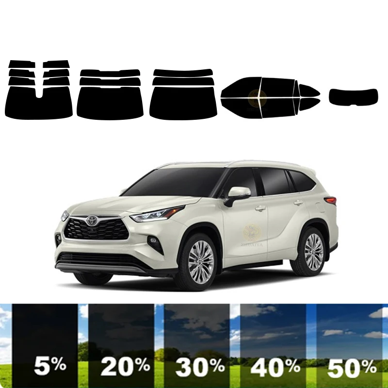 

precut Removable Window Tint Film For Car 100% UVR 5%-35%VLT Heat Insulation Carbon ﻿For TOYOTA HIGHLANDER 4 DR SUV 2020-2023