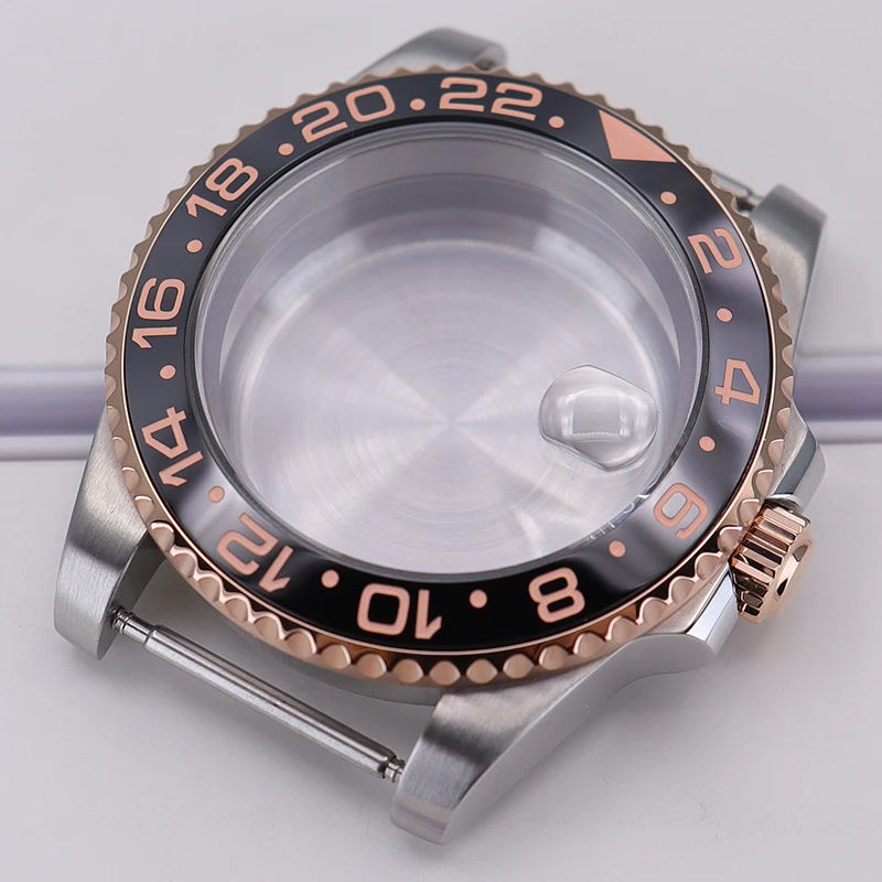 40mm Men Watch Case Sapphire Crystal Glass For Seiko NH34 NH35 NH36 NH38 Miyota 8215 ETA 2824 Movement 28.5mm Dial GMT-Master II