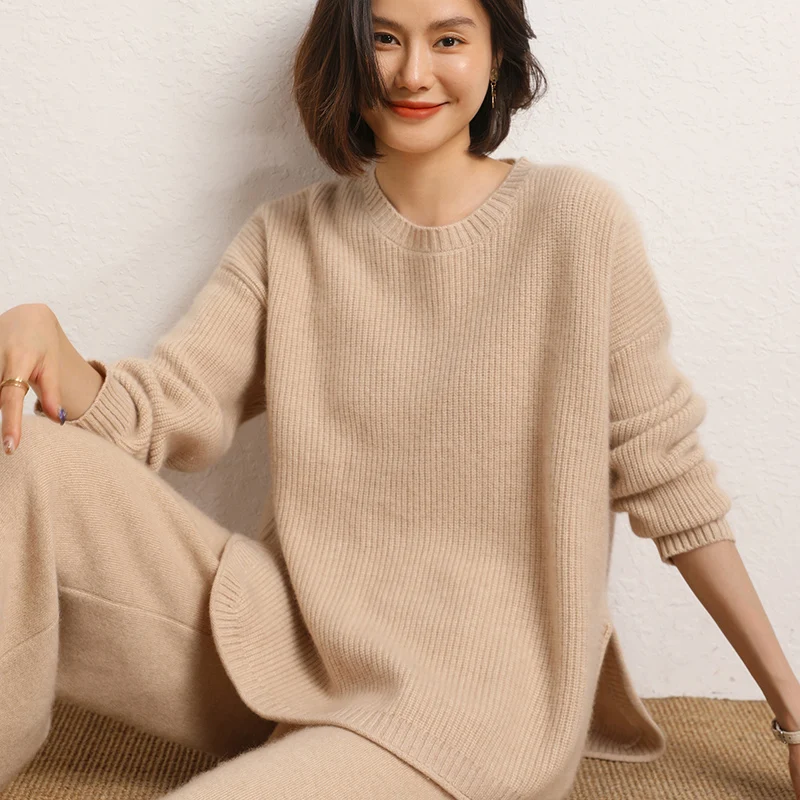 Free Shipping Plus Size Women Sweater,100% Pure Cashmere Pullover,Loose Women\'s Thickened Clothing,2023 Winter Knitwears, SWS01