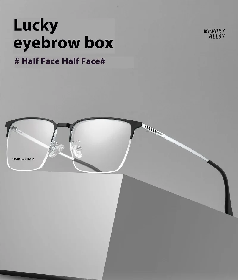 

Men Half Frame Business Presbyopia Glasses Anti-blue Light Progressive Multifocal Photochromic Reading Glasses Far Sight Glasses