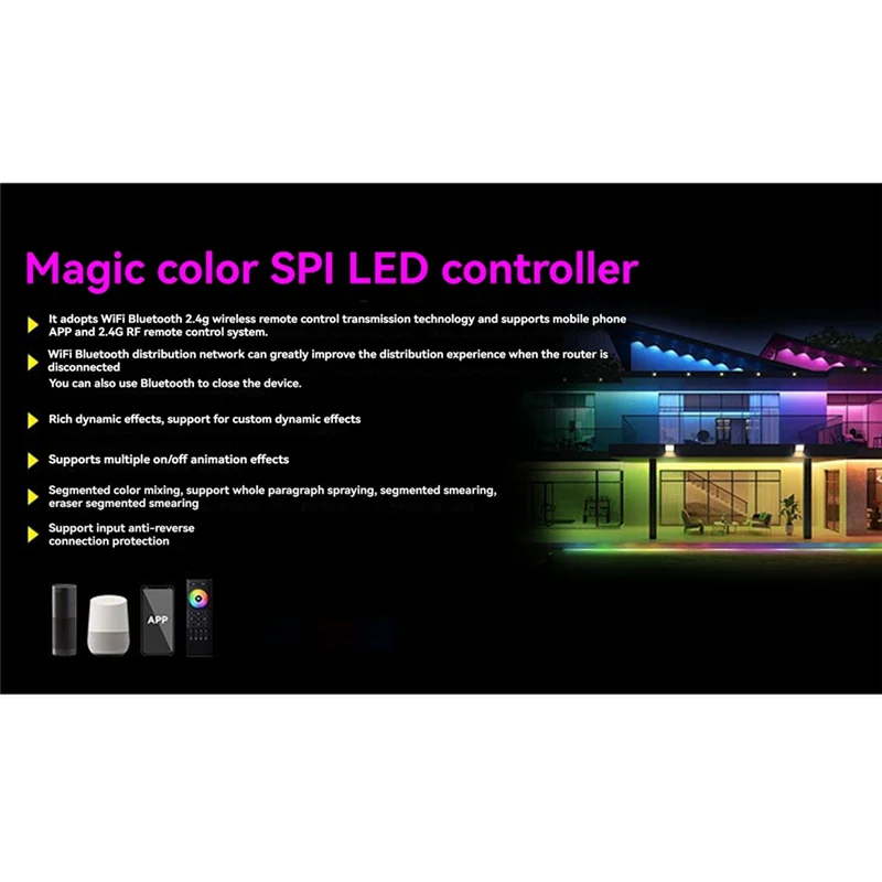 

A45Z-Strip Controller - Smart Life Compatible With Alexa,Addressable 4-In-1 RGB+3000K Light Strip For Voice Control
