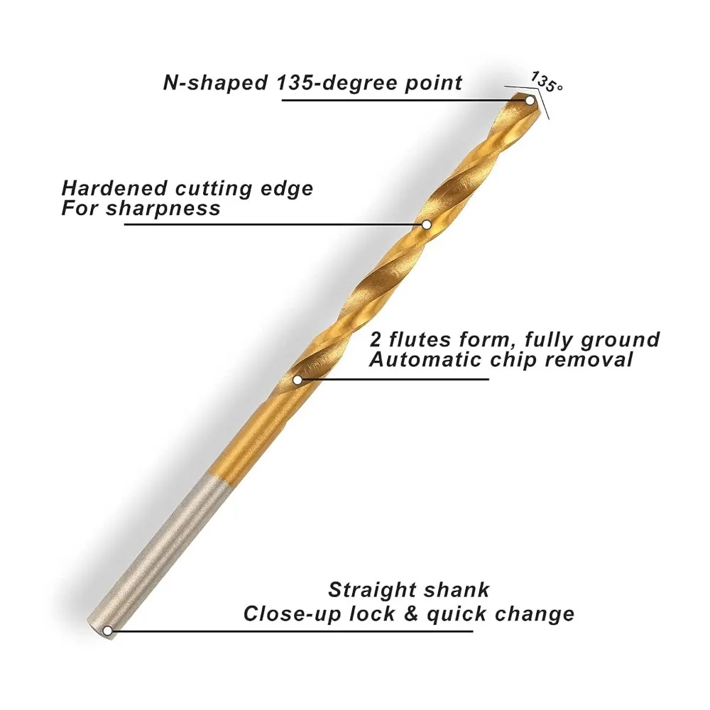 Set Mata Bor Mikro Titanium HSS Metrik 120 Buah untuk Kayu, Plastik, dan Baja (1mm hingga 3.5mm)