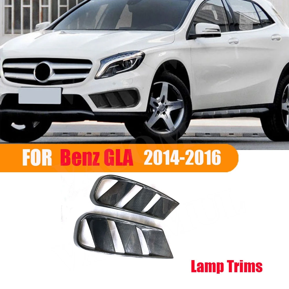 

VACOMUL Carbon Fiber Front Bumper Air Vent Cover Trim For Benz GLA Class X156 GLA200 GLA260 GLA45 2014-16 Lamp Mesh Grill Frame