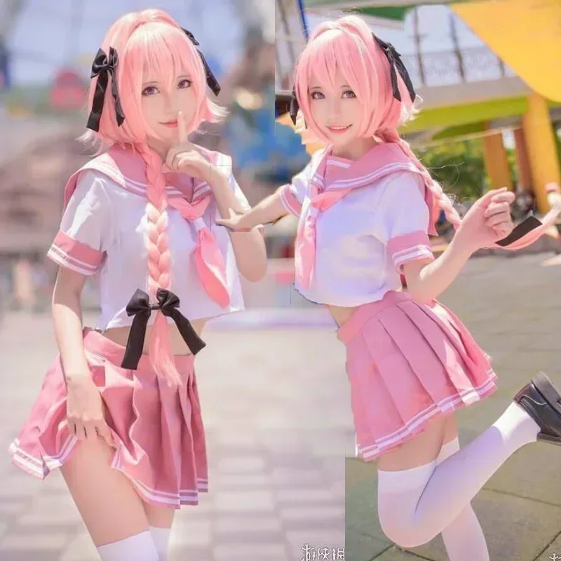 Anime Fate Apocrypha Rider Astolfo Cosplay für Männer JK Schuluniform Matrosenanzug Frauen Outfit Anime Halloween Party Kostüm