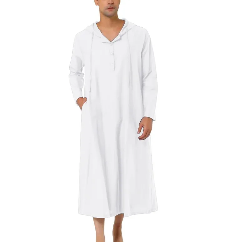 Mens Long Robe Muslim Kimono Dishdasha Modest Abaya Islamic Dubai Saudi Abayas Prayer Hooded Kaftan Ramadan Morocco Jubba Thobe