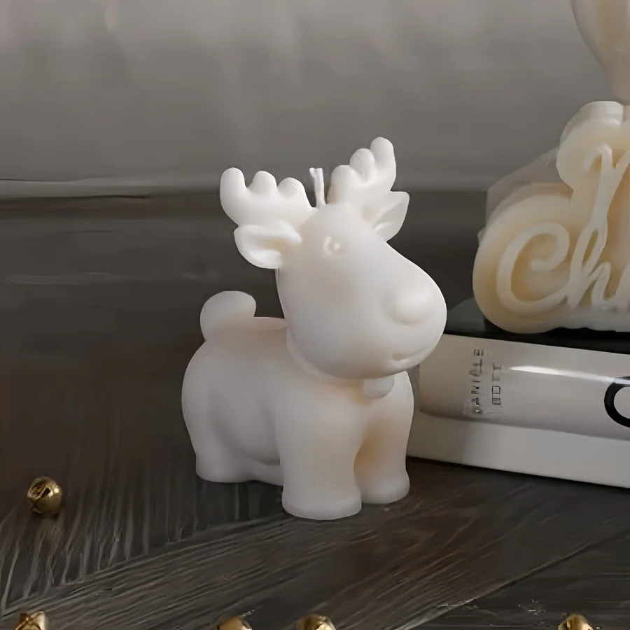 DIY Resin Mold, Epoxy Reindeer Tabletop Decoration, DIY Candle Three-Dimensional Silicone Mold, Cute Little Deer Holiday
