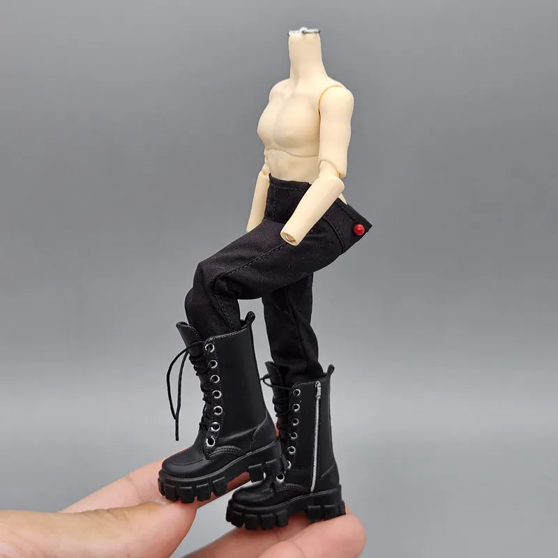 

1/12 Scale Black Ankle Short Boots with Zipper Shoes Model for 6''Figures DIY