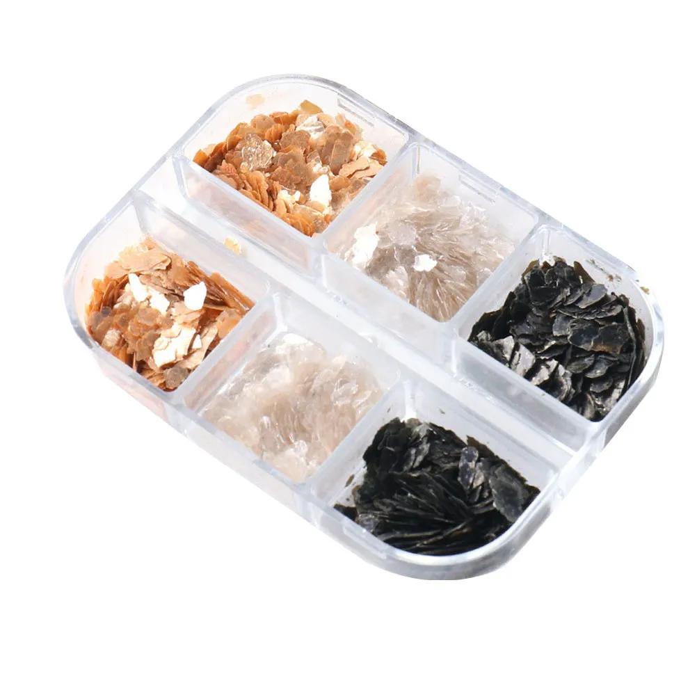 

5 Boxes Glittery DIY Nail Art Materials Mica Slice Sequins for Creative Manicure Decoration Women Beauty Supply